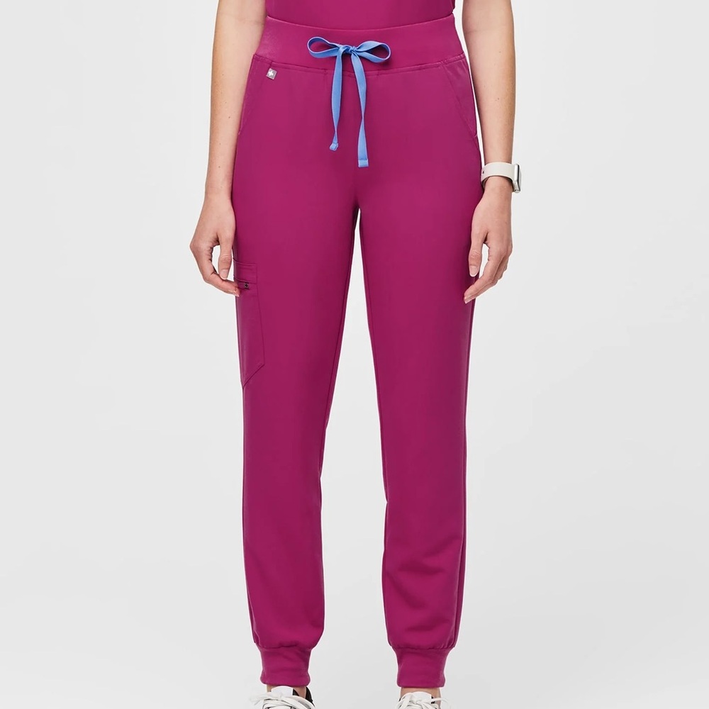 High Waisted Zamora Jogger Scrub Pants™ Raspberry Sorbet Size XS